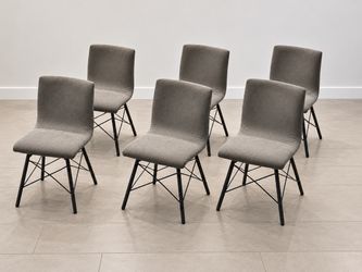 Set of 6 Modern Upholstered Dining Chairs