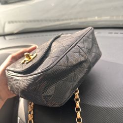 1980s Real Chanel Bag With Tassel And Gold Chain 