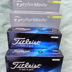 Brand New Golf Balls TaylorMade Distance Plus 15 Apiece, Titleiest Tour Softs, TaylorMade Tour Response Stripes. 20 For The Tour Response Stripes 