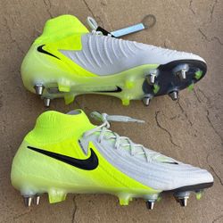New Nike Phantom Luna 2 Elite SG Pro P Silver Volt Soccer Shoes Cleats Men’s 7.5, Women’s 9
