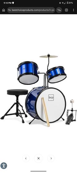 3 piece kids beginner drum set