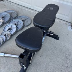 Home Gym Weight Set - Weights, Bar, Bench And Squat Rack