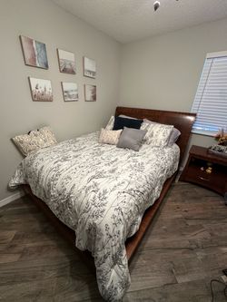 Bedroom Set - Full Mattress, Bed Frame and Box Spring and End Table (MAKE AN OFFER)