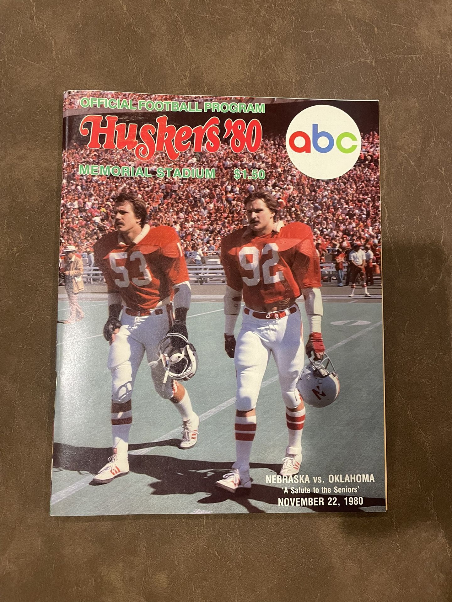 Nebraska Football 1980 Game Program Vs Oklahoma