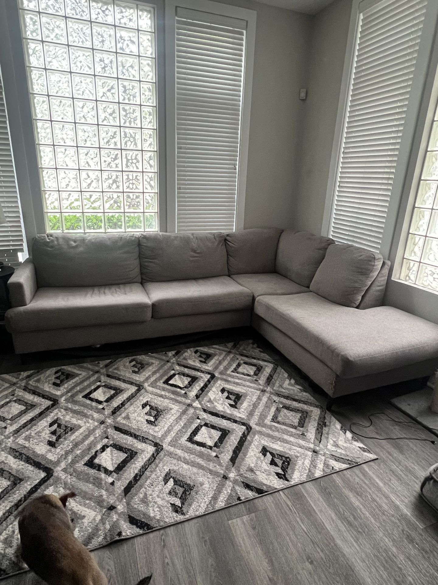 Grey Couch with Chaise 