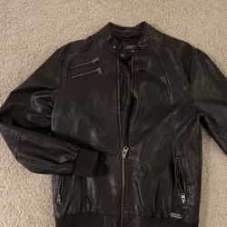 Buffalo Faux Leather Bomber Jacket Medium 