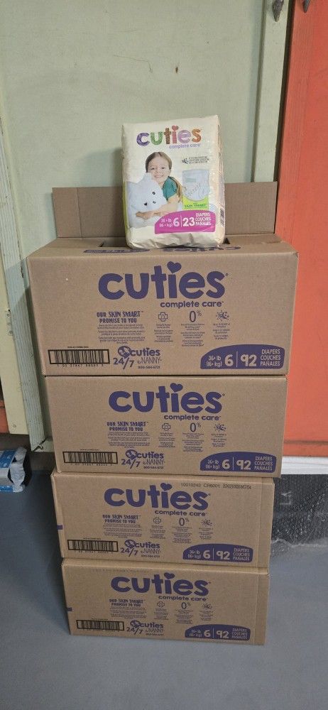 Cuties Diapers Size 6. All 4 Boxes For $100.