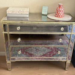 Z Gallerie mirrored 3 Drawer Dresser