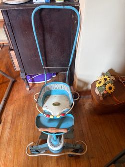 Vintage Taylor Tot Baby Walker & Stroller – Mid Century Metal Push Walker