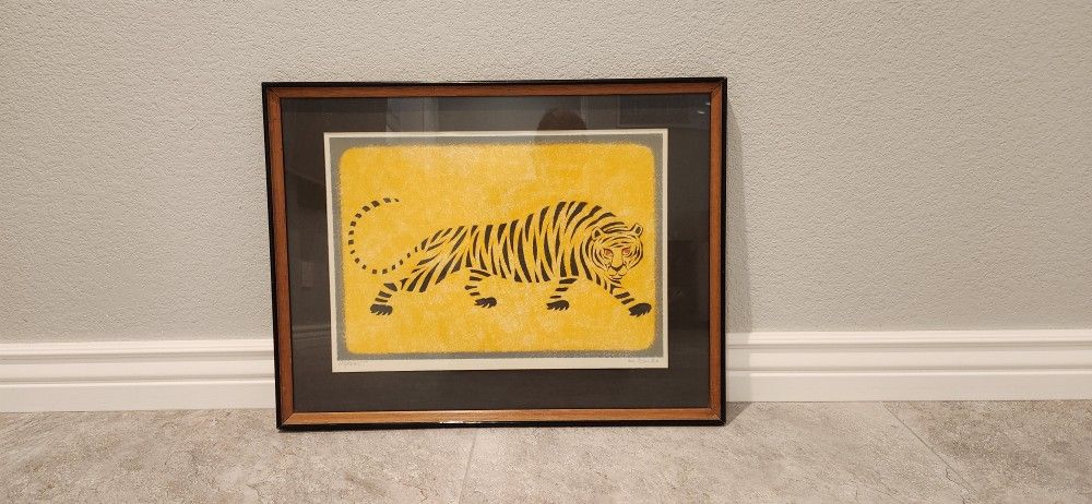 LLEWELLYN DE CARLO SIGNED LIMITED LITHOGRAPH PRINT TIGER ANIMAL 113/275