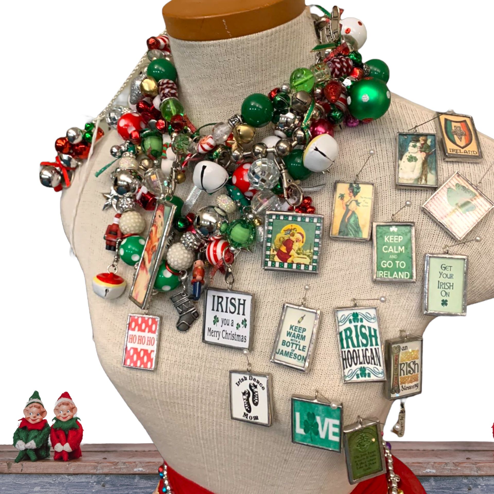 Custom Made Reversible Christmas and Holiday Photo Pendent Necklace Unique Gift or Stocking Stuffer
