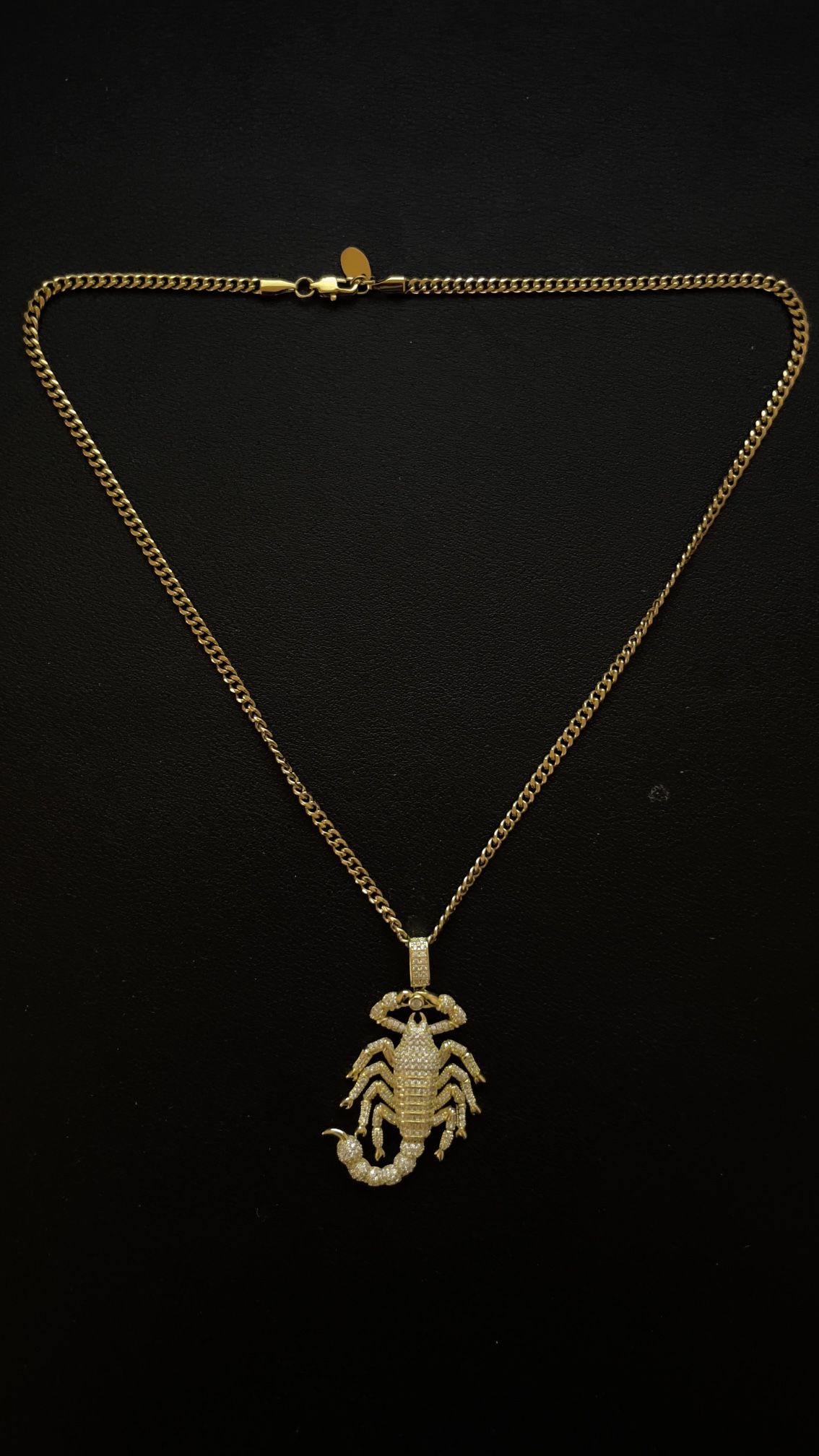 SPCY Gold Scorpion King Pendant with 22" Chain