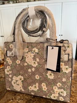 Nine West Floral Satchel Handbag with Crossbody Strap