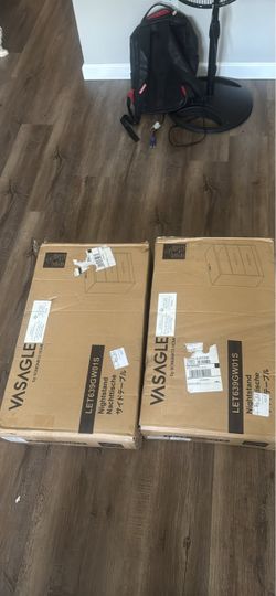 Dark grey led night stands