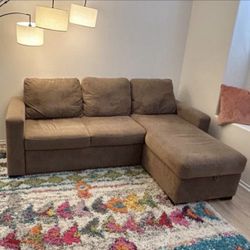 Newton Chaise Sleeper Sofa - Converts to Full Sized Bed with Storage