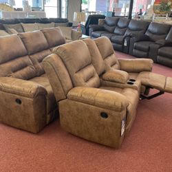 💥HUGE Ashley Furniture Blowout Sale!💥 Brand New Oversized Reclining Sofa Loveseat Set! $50 Down Takes It Home Today!