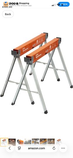 BORA Workhorse X Saw Horses 2 Pack Folding Heavy Duty Metal Sawhorse