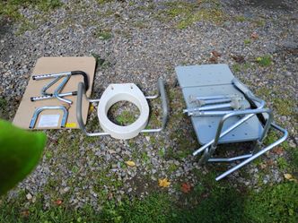 Raised Toilet Seat and Shower Chair Set. Two transport chairs