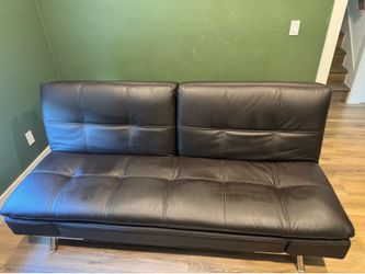 Leather foldable futon