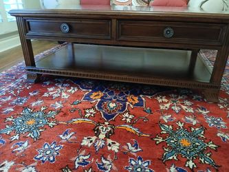 Solid wood coffee table & matching end table