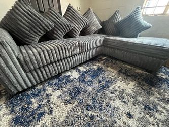 New Black/Blue/Grey/Brown/Ivory Corduroy Sectionals Available at Mattress Kings Outlet ⭐️ Finance with $0 down