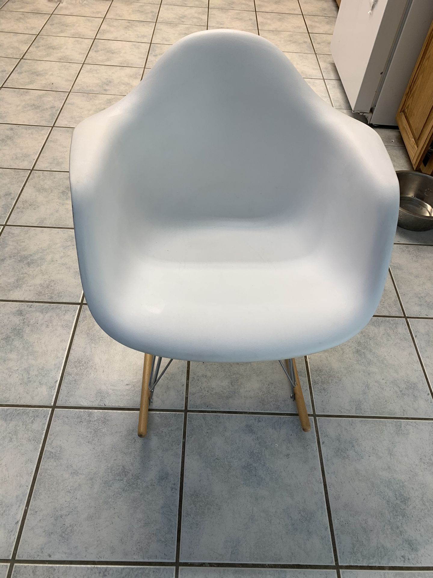 White Plastic Rocking Chair