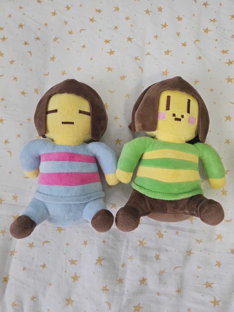 Undertale Frisk And Chara Plushies 8" 🔵🟢