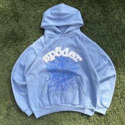 Sp5der Blue Hoodie