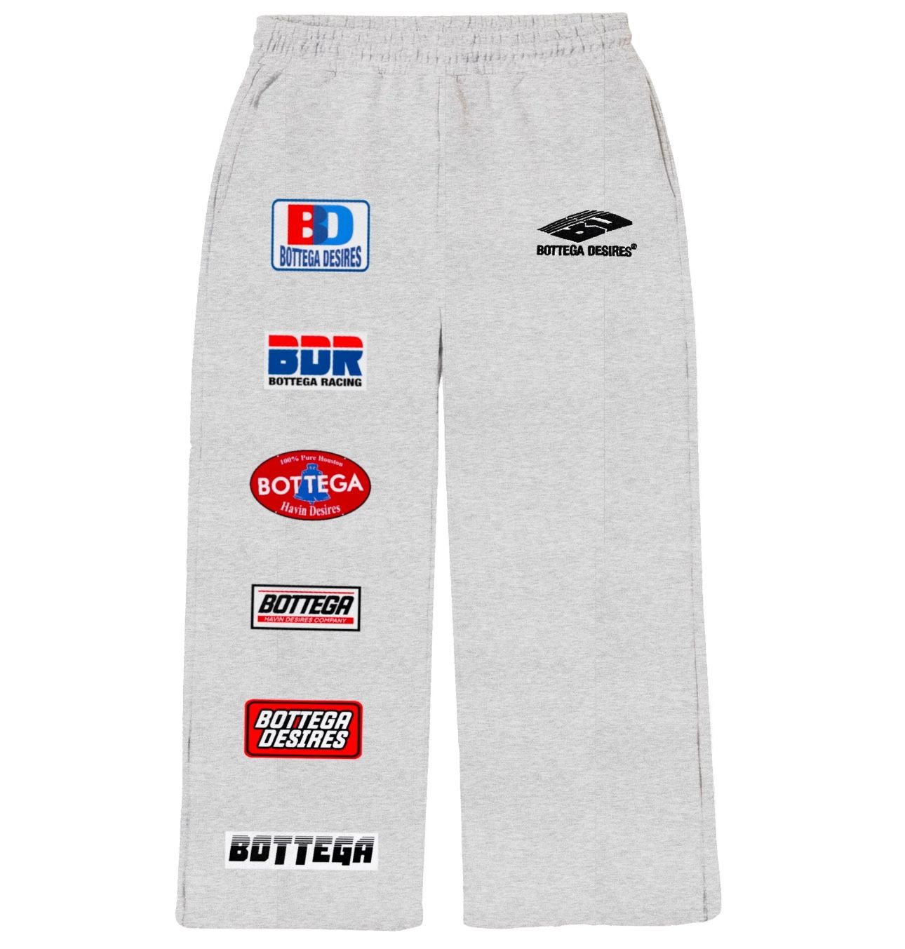 Bottega Desires PATCHES SWEATPANTS (GRAY) Small