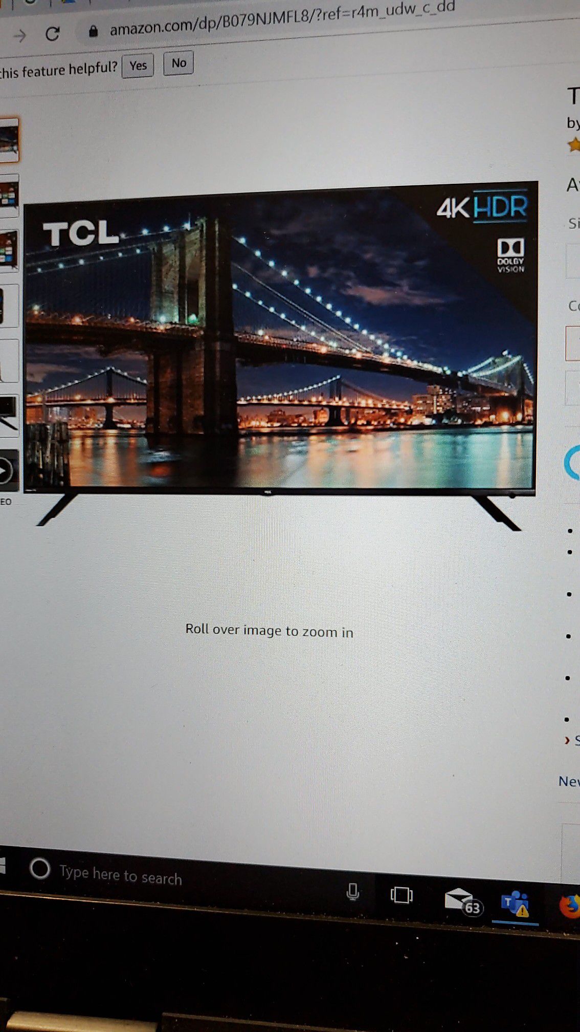 TLC smart LED TV.
