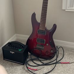 Ibanez S521 S Series Electric Guitar Blackberry Sunburst  -Katana mini Boss Amp  -Amp Chord -Capo