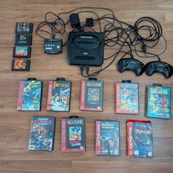 Sega Genesis Console + Accessories + Games. Teated Working Console!
