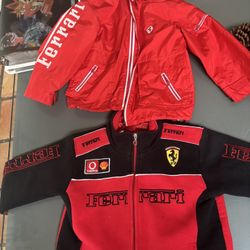 2 official FERRARI Jackets 🧥/ Windbreakers Kids Youth