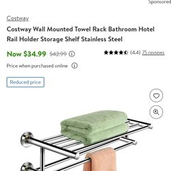 Towel Rack Bathroom Shelf  Stainless Steel $30