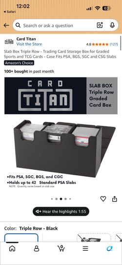 Sports card slab box