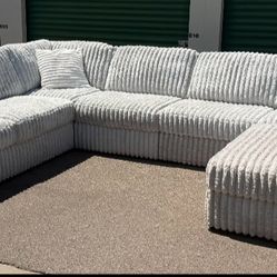 AFW Plush Sectional & Ottoman + DELIVERY
