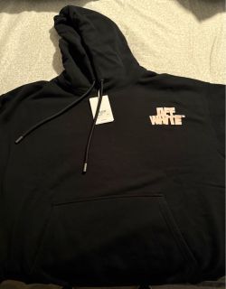 Off-White HAND ARROW HOODIE Black with pink Pullover Hoodie with Tags