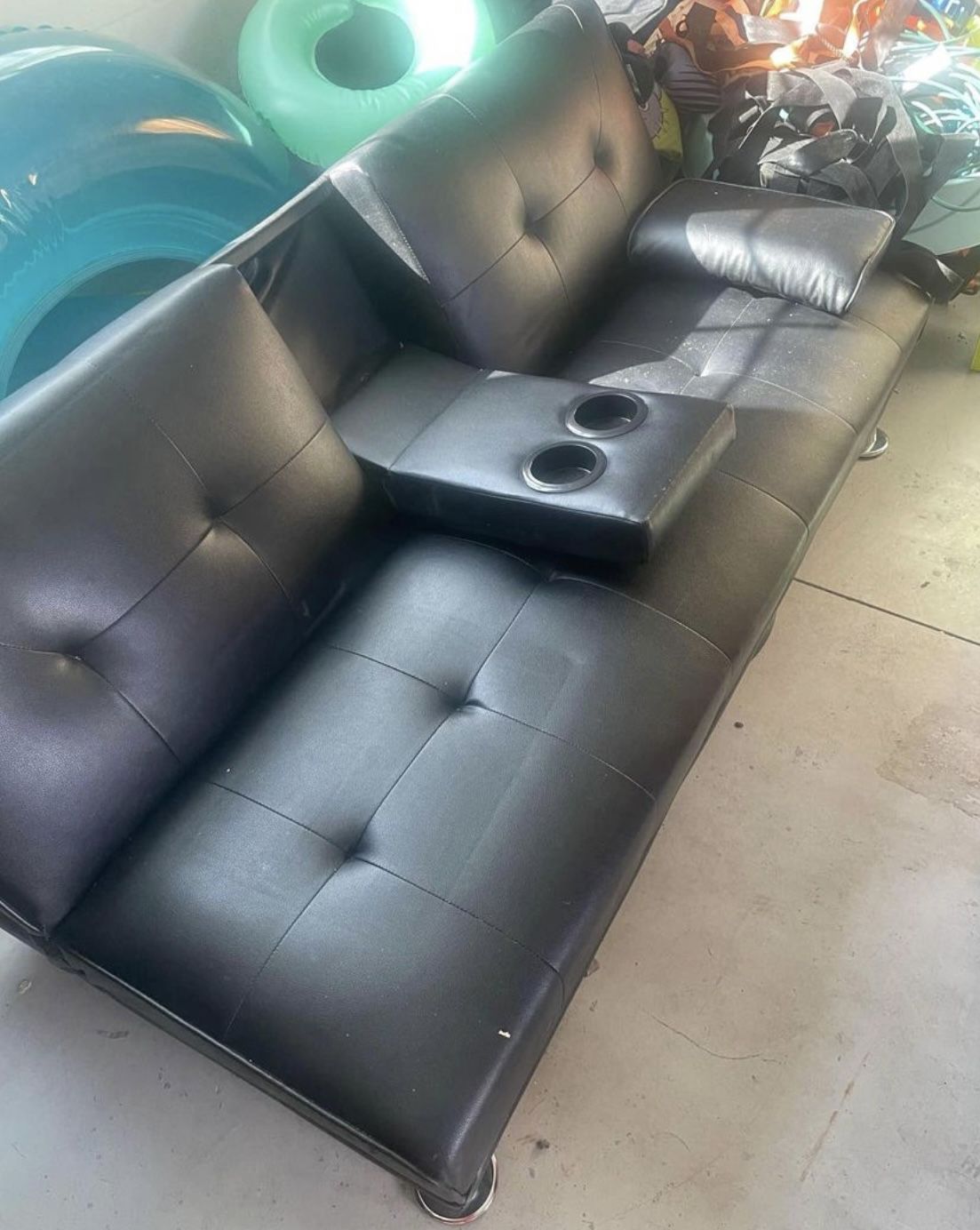 Futon And Lamp $69 For All ๐๐ Living Room Furniture, Sofa, Bed, Sofa bed, Lamp, Decoration, Black Futon, Modern, Furniture