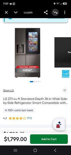 LG refrigerator with ice maker