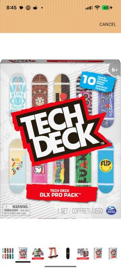 TECH DECK DLX Pro 10-Pack Fingerboards, Collectible Mini Skateboards with Authentic Skate Graphics, Skateboarding Toy Set for Kids Ages 6+