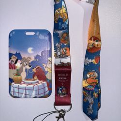 Disney Lady And The Tramp Card Holder And Lanyard