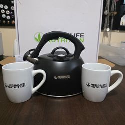 New Herbalife Nutrition Whistling Tea Kettle and Mug Set 3pc
