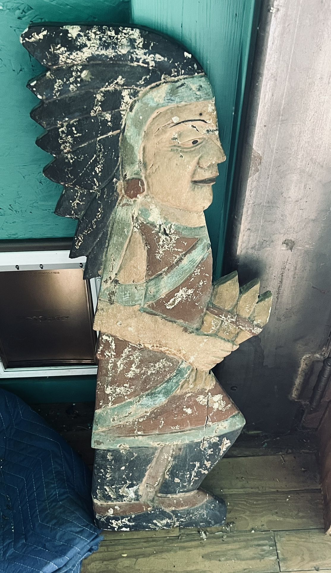 Antique 1940s Native American Trading Post Wooden Sign