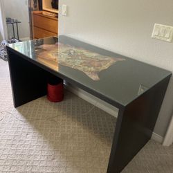 Desk with glass top