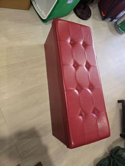 Leather Storage Ottoman Bench