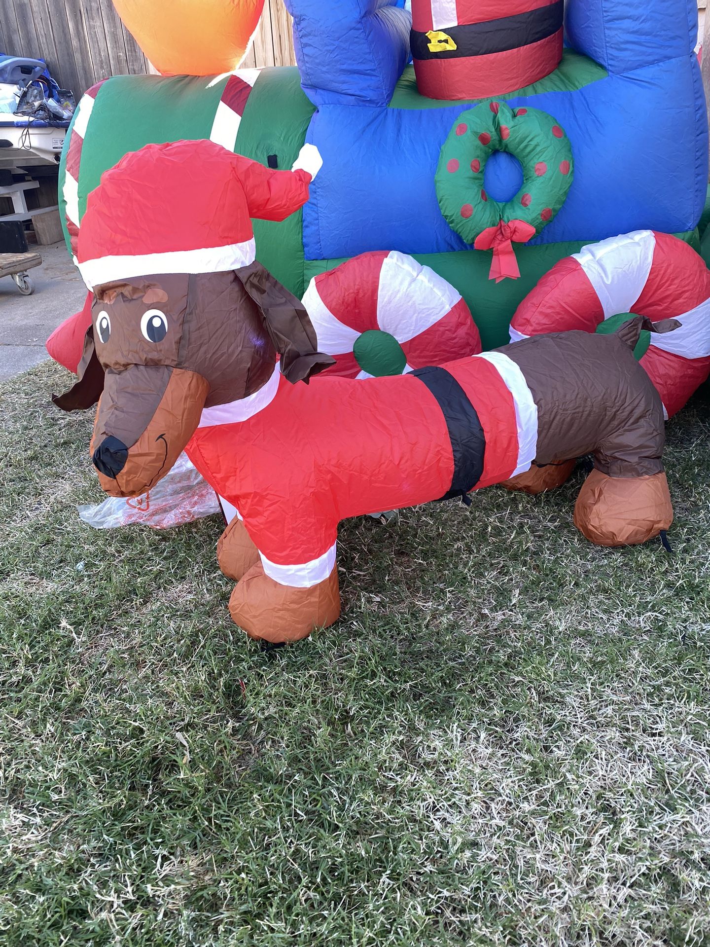 Air Blown Inflatable, Santa Dog Christmas Blow Up Yard Decoration