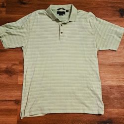 Greg Norman Polo Shirt Men’s Size XL Light Green With Stripes
