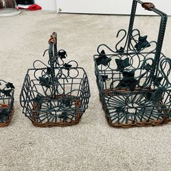 Great Nesting Baskets Made Of Metal/wicker 