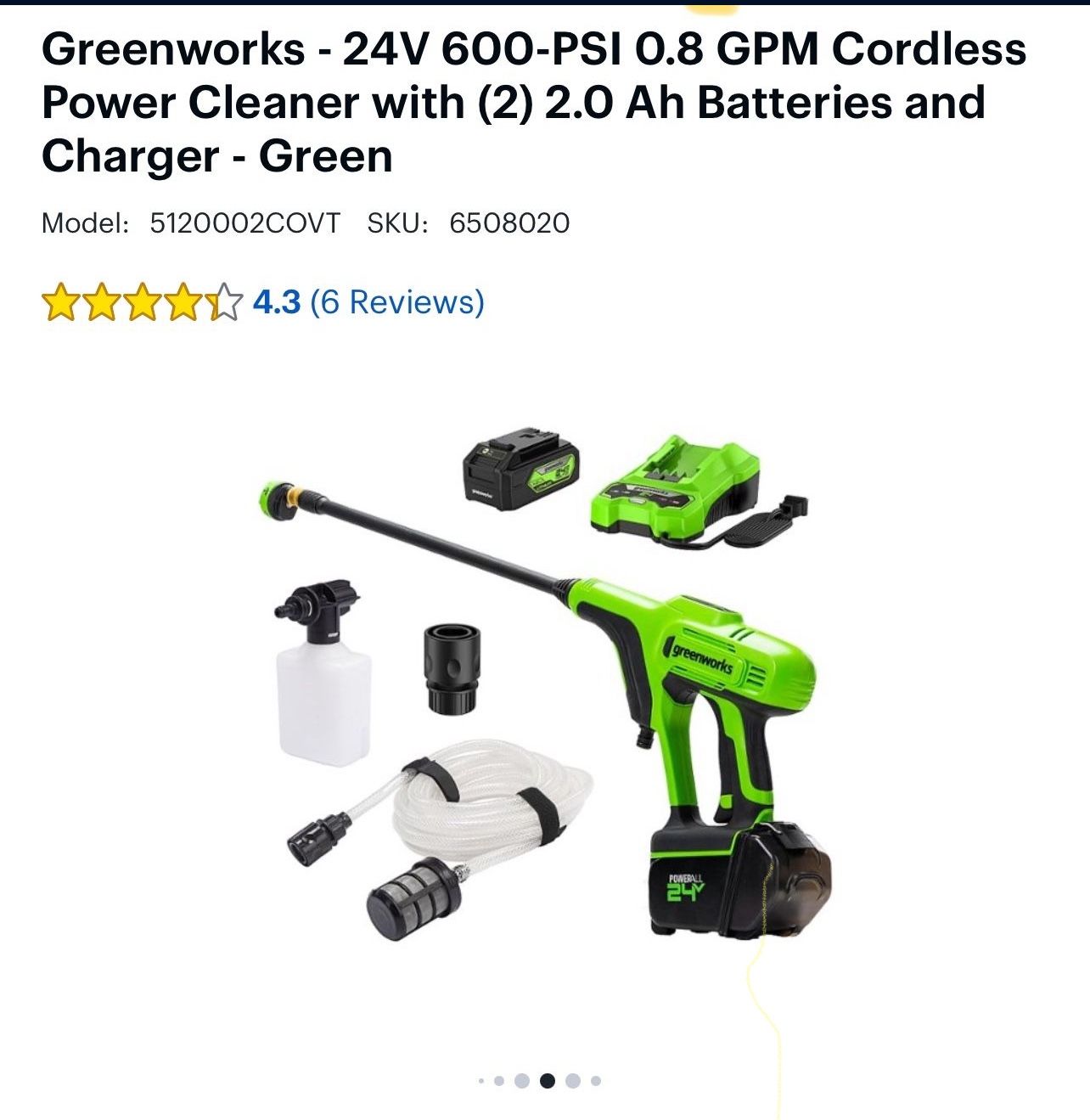 Green Works Pressure Washer ((new)) Cone With A Extra Bettery ))