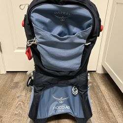 Blue Osprey Poco AG Plus Hiking/backpacking Kids Carrier With Sun Shade